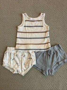 Striped Tank Top with 2 Coordinating Shorts Set - Kids